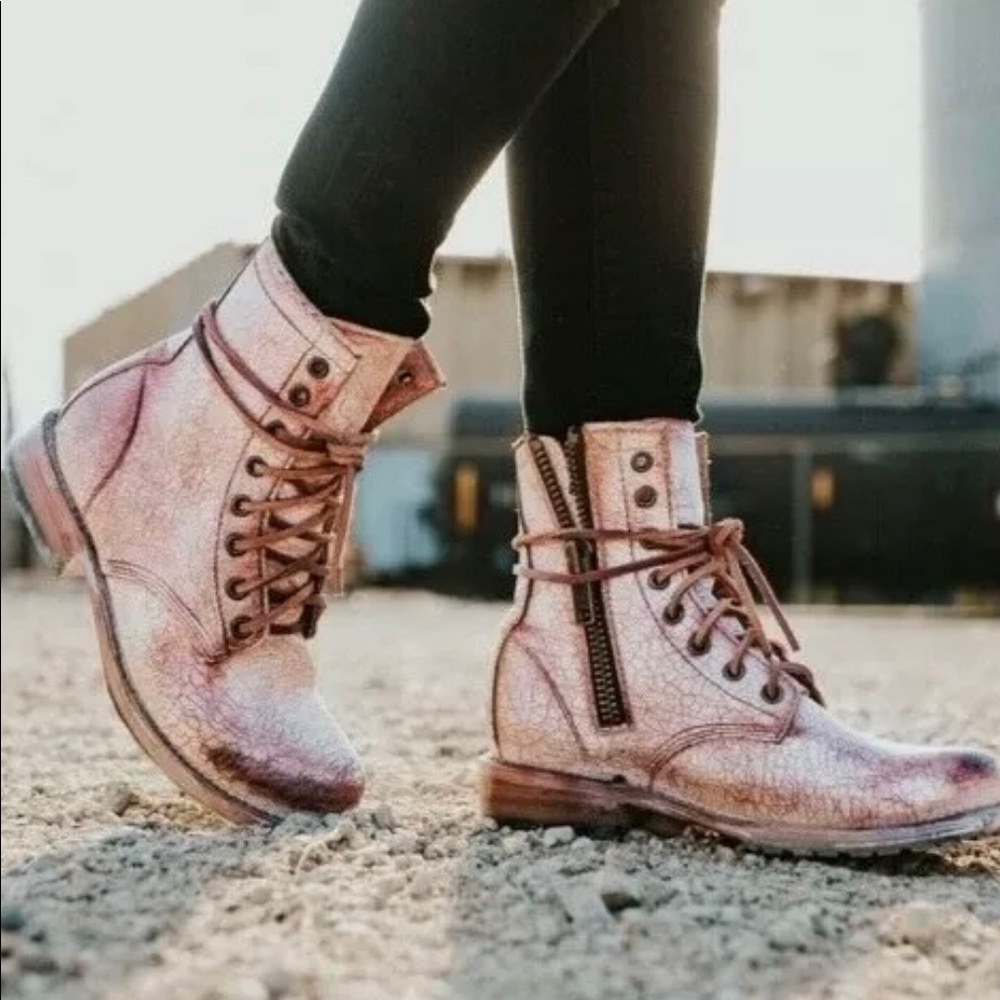 Freebird Manchester Boots Distressed Pink Leather